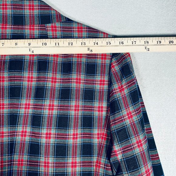 J Crew Blazer Womens 10 Red Black Wool Tweed Holiday Preppy Plaid Academia - Picture 7 of 10